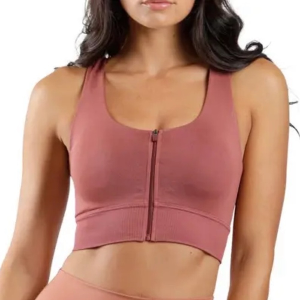 90 Degree By Reflex Zip Up Front Sports Bra (M) NWT!